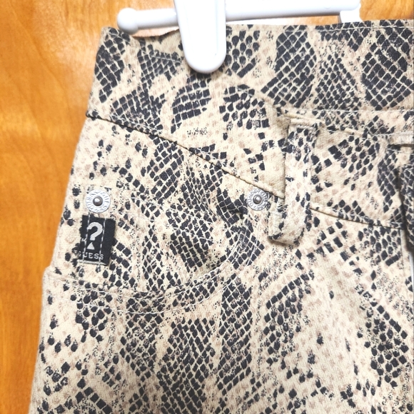 Guess Jeans Beige/Black Snake Print Stretch Jeans Pants 24 - Picture 3 of 8